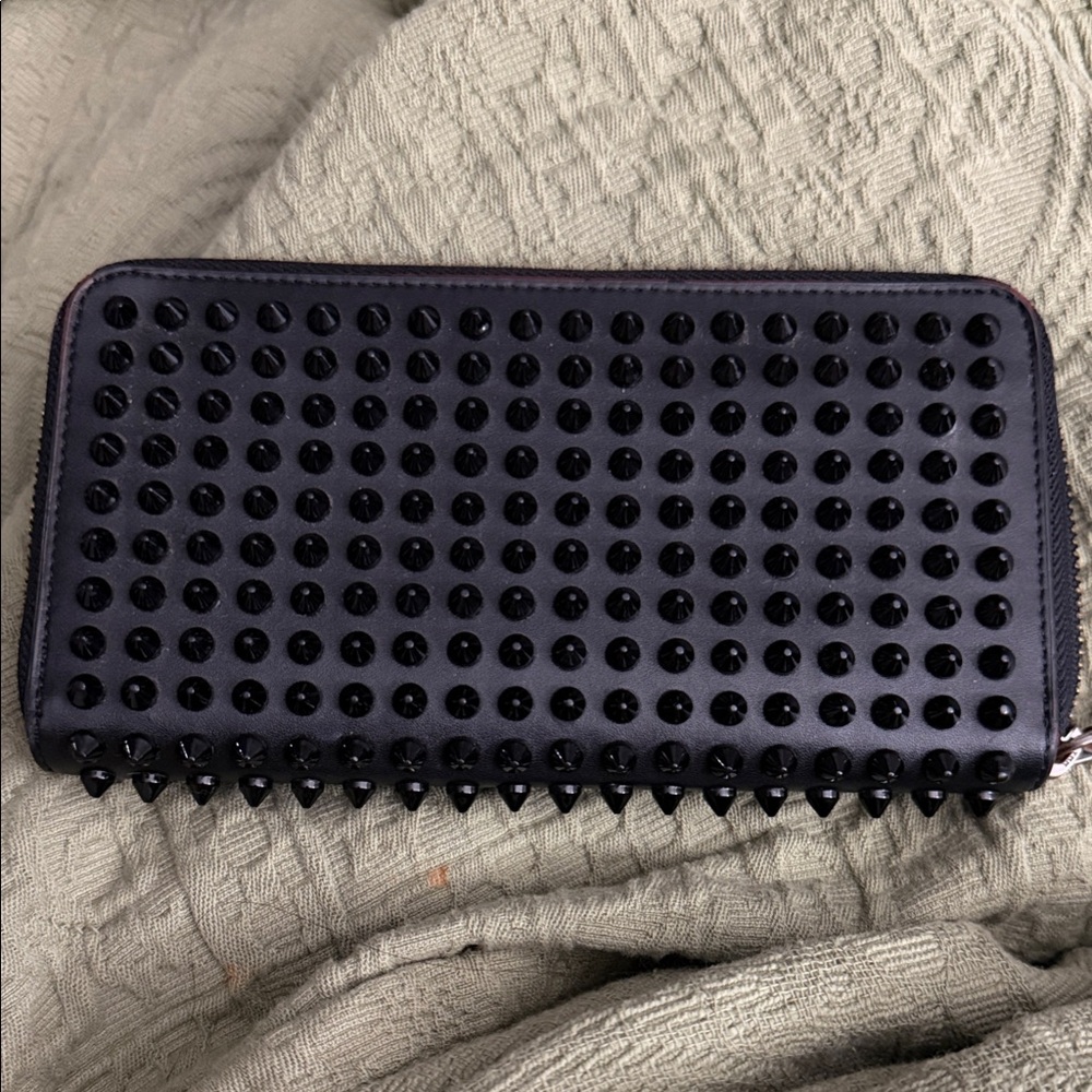 Authentic Christian Louboutin Black Studded Wallet
